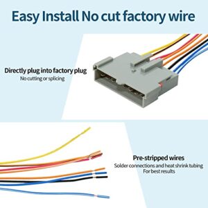 RED WOLF Car Radio AMP Amplifier Integration Plug Wire Harness Compatible with 1986-2000 Ford Mustang Explorer F150/250, Lincoln Town Car, Mercury Stereo Install Connector Adapter Premium Sound System