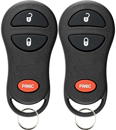 KeylessOption Keyless Entry Remote Control Car Key Fob Replacement for GQ43VT17T, 04686481 (Pack of 2)