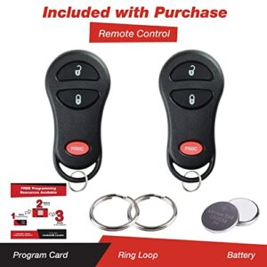KeylessOption Keyless Entry Remote Control Car Key Fob Replacement for GQ43VT17T, 04686481 (Pack of 2)