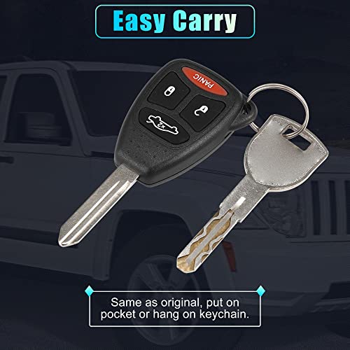 X AUTOHAUX Replacement Keyless Entry Remote Car Key Fob KOBDT04A 315MHz for Chrysler 300 for Dodge Avenger Charger for Jeep 4 Button with Door Key