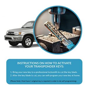 Keyless2Go Replacement for New Uncut Transponder Ignition 4C Chip Car Key TOY43