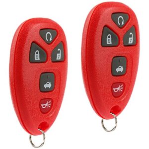 key fob keyless entry remote fits chevy impala monte carlo/cadillac dts/buick lucerne 2006 2007 2008 2009 2010 2011 2012 2013 (red), set of 2