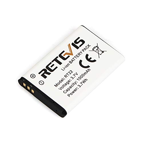 Retevis RT22 RT22S RT15 RT19 2 Way Radio Battery Original 3.7V 1000mAh Li-ion Battery Compatible RT22 RT22S RT15 RT19 WLN KD-C1 Walkie Talkies (5 Pack)