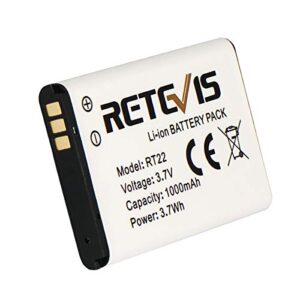 Retevis RT22 RT22S RT15 RT19 2 Way Radio Battery Original 3.7V 1000mAh Li-ion Battery Compatible RT22 RT22S RT15 RT19 WLN KD-C1 Walkie Talkies (5 Pack)