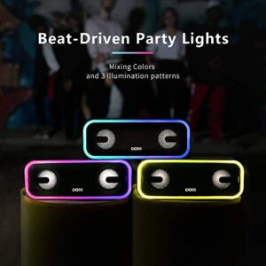 Bluetooth Speaker, DOSS SoundBox Pro+ Wireless Speaker with 24W Stereo Sound, Punchy Bass, IPX6 Waterproof, 15Hrs Playtime, Wireless Stereo Pairing, Multi-Colors Lights, Speaker for Home,Outdoor-Black