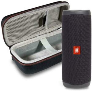 jbl flip 5 waterproof portable wireless bluetooth speaker bundle with megen hardshell protective case – black