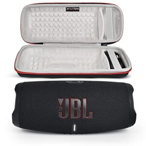 jbl charge 5 portable waterproof wireless bluetooth speaker bundle with boomph portable hard carrying protective case – black
