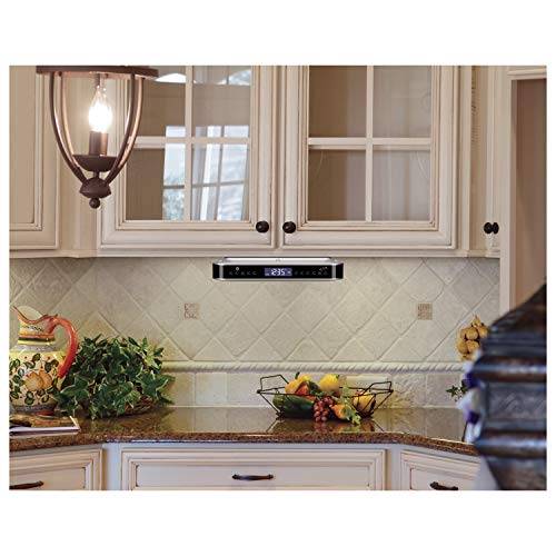 iLive Wireless Under Cabinet Bluetooth FM Radio, 9.09 X 7.32 X 2.44 Inches, Includes Mounting Hardware (IKB318S)