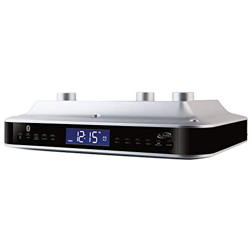 iLive Wireless Under Cabinet Bluetooth FM Radio, 9.09 X 7.32 X 2.44 Inches, Includes Mounting Hardware (IKB318S)