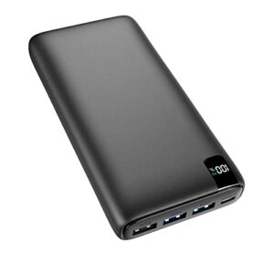 feelle power bank portable charger – 27000mah usb c in & out pd fast charger qc3.0 22.5w 4 outputs external battery pack compatible with iphone, samsung, google, lg, tablet and more