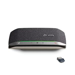 Poly Sync 20+ Personal Portable Bluetooth Smart Speakerphone (Plantronics) - USB-A UC Bluetooth Adapter - Connect Wirelessly to PC/Mac/Cell Phone - Works w/Teams, Zoom, & More - Amazon Exclusive