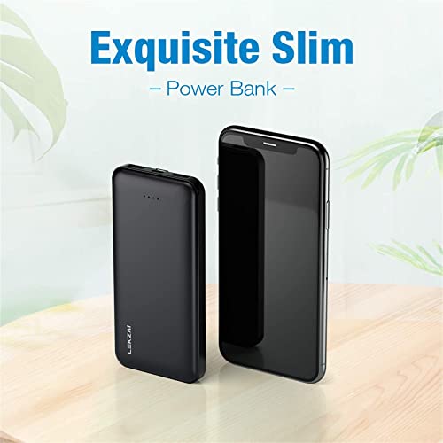 Lekzai 2-Pack 10,000mAh Portable Charger with USB-C (Input Only), Dual USB Output Power Bank Slim Battery Pack Compatible with iPhone Samsung Galaxy and More