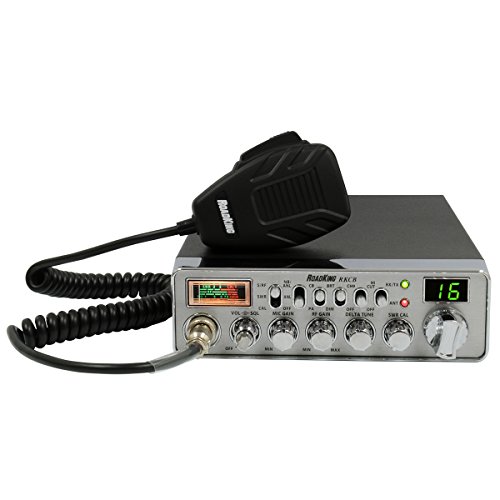 RoadKing RKCBCLASSIC 40 Channel Classic CB Radio with Large Digital Display and Illuminated SWR/RF Meter, Grey