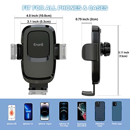 Eronli Car Phone Holder Dashboard Mount, Universal Long Arm Suction Cup Cell Phone Holder for Car Dash & Windshield & Air Vent 【Fit for Big Phones & Thick Case】