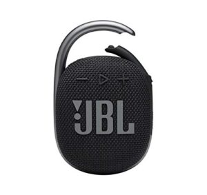 jbl clip 4: portable speaker with bluetooth, built-in battery, waterproof and dustproof feature – black (jblclip4blkam) (renewed)…