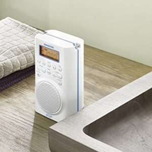 Sangean H205 AM/FM Weather Alert Waterproof Shower Radio White