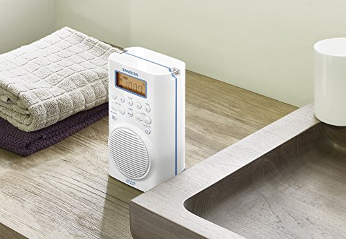 Sangean H205 AM/FM Weather Alert Waterproof Shower Radio White