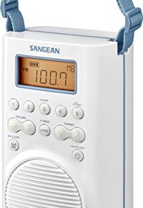 Sangean H205 AM/FM Weather Alert Waterproof Shower Radio White
