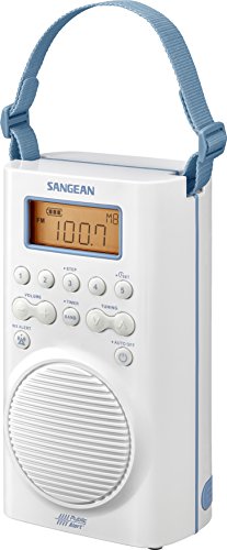 Sangean H205 AM/FM Weather Alert Waterproof Shower Radio White