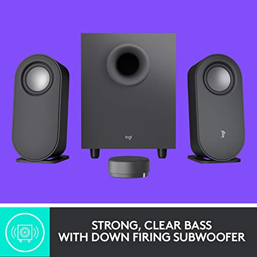 Logitech Z407 Bluetooth Computer Speakers with Subwoofer and Wireless Control, Immersive Sound, Premium Audio with Multiple Inputs, USB Speakers (Renewed)