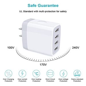 USB Plug,USB Wall Charger, 2-Pack Charging Cube Fast Charging Block Charger Box Multi Plug Outlet Power Adapter Charger for iPhone 14 13 12 11 Pro Max SE XR XS X 8 7 6,iPad,Samsung Galaxy,Google Pixel