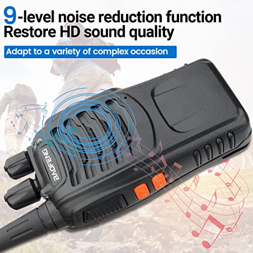 Baofeng Walkie Talkies Rechargeable Long Range Two-Way Radios with Earpieces,2-Way Radios UHF Handheld Transceiver Walky Talky with Flashlight Li-ion Battery and USB Charger（2 Pack）