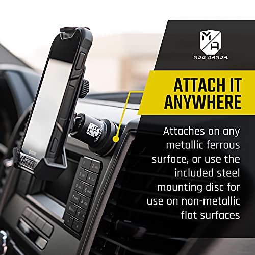 Mob Armor Mount Switch - Magnetic Phone Mount for Car - Universal Cell Phone Holder for Cars, Truck, Jeep, ATV, UTV, & Other Vehicle - Compatible with iPhone & Android Cellphone - Large, Black