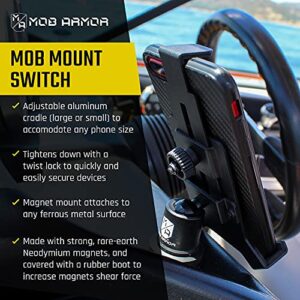 Mob Armor Mount Switch - Magnetic Phone Mount for Car - Universal Cell Phone Holder for Cars, Truck, Jeep, ATV, UTV, & Other Vehicle - Compatible with iPhone & Android Cellphone - Large, Black