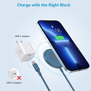 ZEROLEMON Magnetic Wireless Charger [10ft], Compatible with Mag-Safe Charger, Fast Wireless Charging Pad for iPhone 14/14 Plus/14 Pro Max, iPhone 13/12 Mini/ 12 Pro Max/AirPods - Rugged Blue