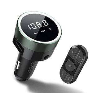meidi bluetooth fm transmitter for car, bluetooth car adapter with remote, wireless car radio adapter, hands-free call/ mp3 music player/led colors/usb port/u disk