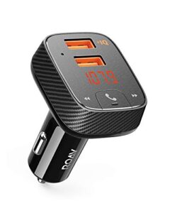 anker roav smartcharge f2 bluetooth fm transmitter, wireless audio adapter and receiver, car charger with bluetooth, car locator, app support, 2 usb ports, poweriq