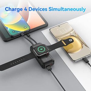 Apple Watch Charger, 10000mAh Portable Charger for iWatch, Small Power Bank20W/18W Fast Charging Built in Cable,Compatible with Apple Watch Series Ultra/ 8/7/6/Se/5/4/3/2/iPhone14/13/12/11
