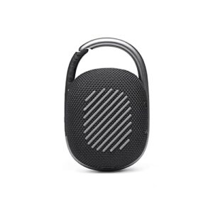 JBL Clip 4 Shower Speaker | Waterproof Bluetooth Speaker | Includes JBL Clip 4 Bluetooth Portable Speaker and Mircofiber Cloth | Mini Bluetooth Speaker, Beach | Black