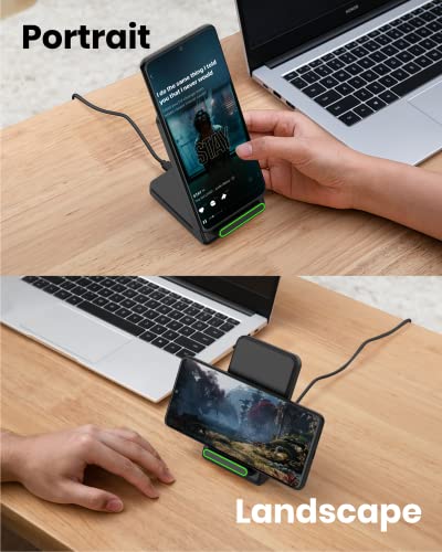 Wireless Charger, Wireless Phone Charger Samsung S22/S21/S20/S10/S9 +/Ultra, Note 20/10/9 Wireless Charging Stand for iPhone 14/13/12 Pro Max/Pro/Mini, SE 11 X XR XS MAX X 8 Plus (Adapter Included)