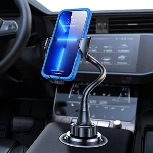 𝗨𝗽𝗴𝗿𝗮𝗱𝗲𝗱 15” cup holder phone mount [𝗦𝘁𝗮𝗯𝗹𝗲 & 𝗦𝗲𝗰𝘂𝗿𝗲] cup phone holder for car, adjustable long neck phone cup holder for car, truck, suv, fit for iphone 14 13 pro max, all phones