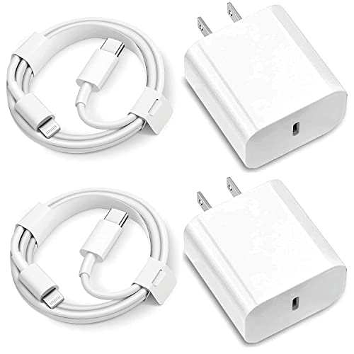 iPhone Fast Charger [Apple MFi Certified] 2 Pack 20W USB C Power Delivery Wall Charger Plug with 6FT Type C to Lightning Quick Charge Sync Cable for iPhone 14/13/12/11/XS/XR/X Pro Max