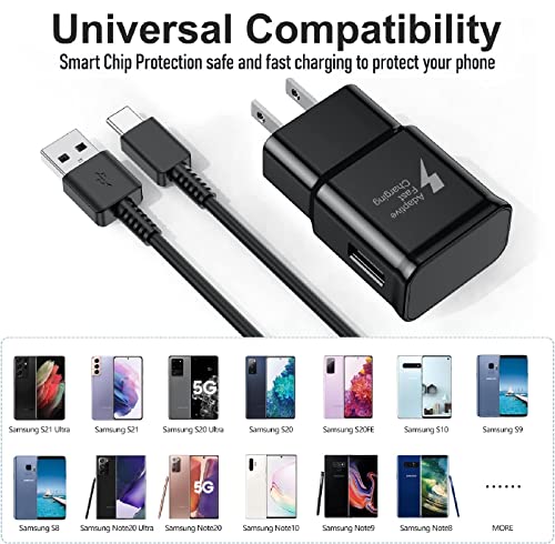 Samsung Charger Fast Charging with USB Type C Cable for Samsung Galaxy S10/S10e/S10 Plus/S9/S9 Plus/S8/S8 Plus/S20 S21 S22 Ultra/Note 8 9 10 20/A13/A03s/A32/A31/A30/A50/A51/A52/A53/Z Fold 3/Z Flip 3 4