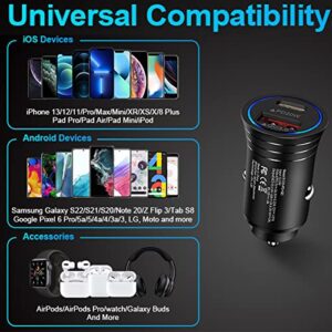 USB C Car Charger, 38W Fast Charge Car Charger Adapter PD&QC 3.0 Dual Port Cigarette Lighter USB Plug for iPhone 14 13 12 11 Pro Max/Mini SE 10 XR XS X 8,Samsung Galaxy S23 S22 S21 S20 S10 S9 A13 A32