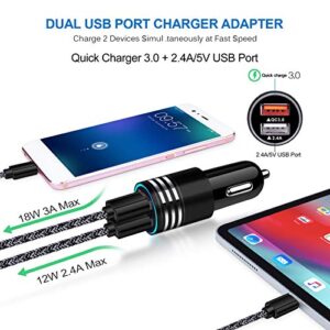 Type C Charger Fast Charger for Samsung Galaxy S23 S22 S21 S20 A53 A13 A12 A32 A52 A51,LG Stylo 6 5,Moto G Pure/G Power/G Stylus/G Play,Quick Charge 3.0 Car Charger Wall Adapter +3FT 6FT USB C Cable