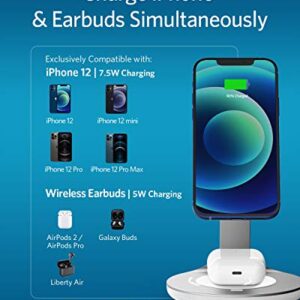 Anker Wireless Charger, PowerWave Magnetic 2-in-1 Stand with 4 ft USB-C Cable, Wireless Charging Station Only for iPhone 14/14 Pro/14 Pro Max/13/13 Pro Max / AirPods Pro (No AC Adapter)