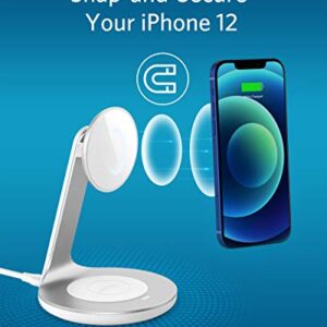 Anker Wireless Charger, PowerWave Magnetic 2-in-1 Stand with 4 ft USB-C Cable, Wireless Charging Station Only for iPhone 14/14 Pro/14 Pro Max/13/13 Pro Max / AirPods Pro (No AC Adapter)