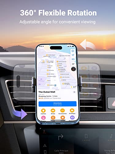 UGREEN Car Vent Phone Mount Air Vent Clip Holder Cell Phone Car Mount Compatible with iPhone 14 13 12 Pro Max Mini Plus, iPhone 11 SE XS XR 8 7 6 6S Smartphone