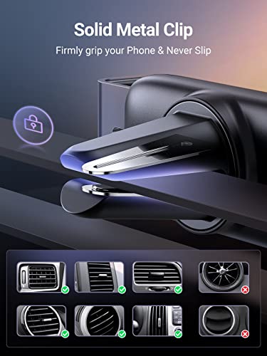 UGREEN Car Vent Phone Mount Air Vent Clip Holder Cell Phone Car Mount Compatible with iPhone 14 13 12 Pro Max Mini Plus, iPhone 11 SE XS XR 8 7 6 6S Smartphone