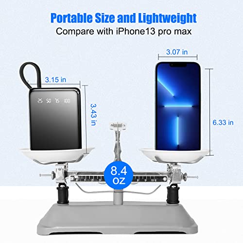 Portable Charger Power Bank 20000mAh - Portable Phone Charger with 4 Built-in Cables & Lanyard 2in1, LED Display External Battery Pack with 5 Outputs & 3 Inputs, Compatible with iPhone, Samsung etc.