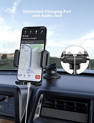 VSSMSSA Phone Mount for Car,Car Phone Holder Mount with Strong Suction Cup Dashboard Windshield Phone Mount Compatible with iPhone 14 13 12 11 Pro Max, Galaxy Note 20 S20 S10 and More