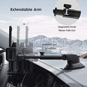 VSSMSSA Phone Mount for Car,Car Phone Holder Mount with Strong Suction Cup Dashboard Windshield Phone Mount Compatible with iPhone 14 13 12 11 Pro Max, Galaxy Note 20 S20 S10 and More