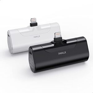 iwalk linkpod 4 portable charger power bank 4500mah 【2 pack】 small and cute battery pack compatible with iphone 14/14plus/13/13 pro/13 pro max /12/12 pro/12 pro max/11 pro/xr/x/8/6s，airpods and more