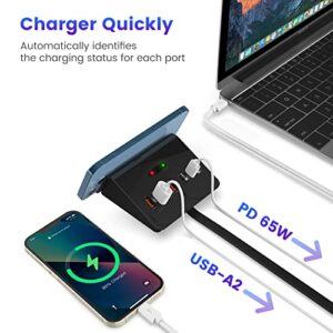 Solopen USB Charging Station,100W 7 Port Multiple Charging Station with 2 USB C PD Port,4 USB A Port,Wireless Charger,USB Charging Hub for Samsung iPad iPhone 13 14