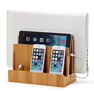 great useful stuff g.u.s. multi-device charging station dock & organizer – multiple finishes available. for laptops, tablets, and phones – strong build, eco-friendly bamboo