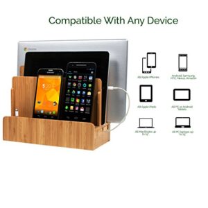 Great Useful Stuff G.U.S. Multi-Device Charging Station Dock & Organizer - Multiple Finishes Available. for Laptops, Tablets, and Phones - Strong Build, Eco-Friendly Bamboo